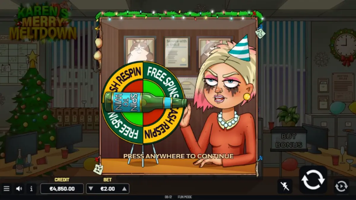 Tampilan antarmuka seluler Karen’s Merry Meltdown dengan desain yang responsif