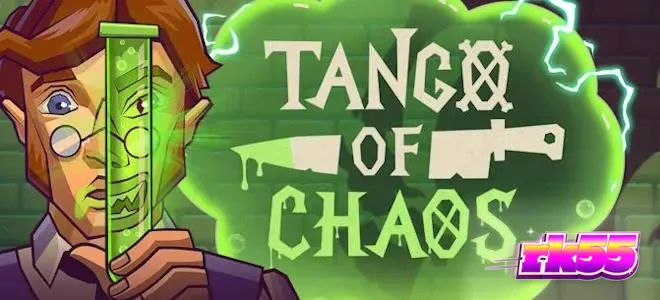 Tampilan visual mesin slot Tango of Chaos dengan tema laboratorium futuristik